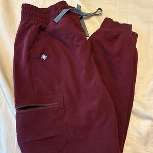 Wear figs Burgundy scrub bottoms